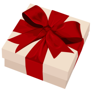 Ein roter Geschenkgutschein XS (Kopie) auf schwarzem Hintergrund.